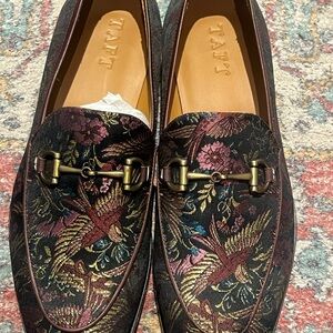 Taft Men's Floral Loafers - Burgundy and Gold